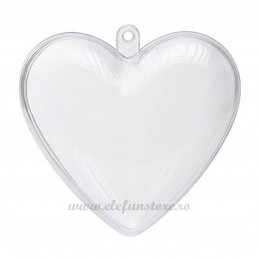 Inima Acrilica Transparenta 11 cm