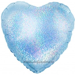Balon Inima Holografica Bleu 45cm
