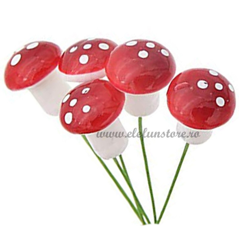 Set 10 Ciupercute Ornamentale 2 cm