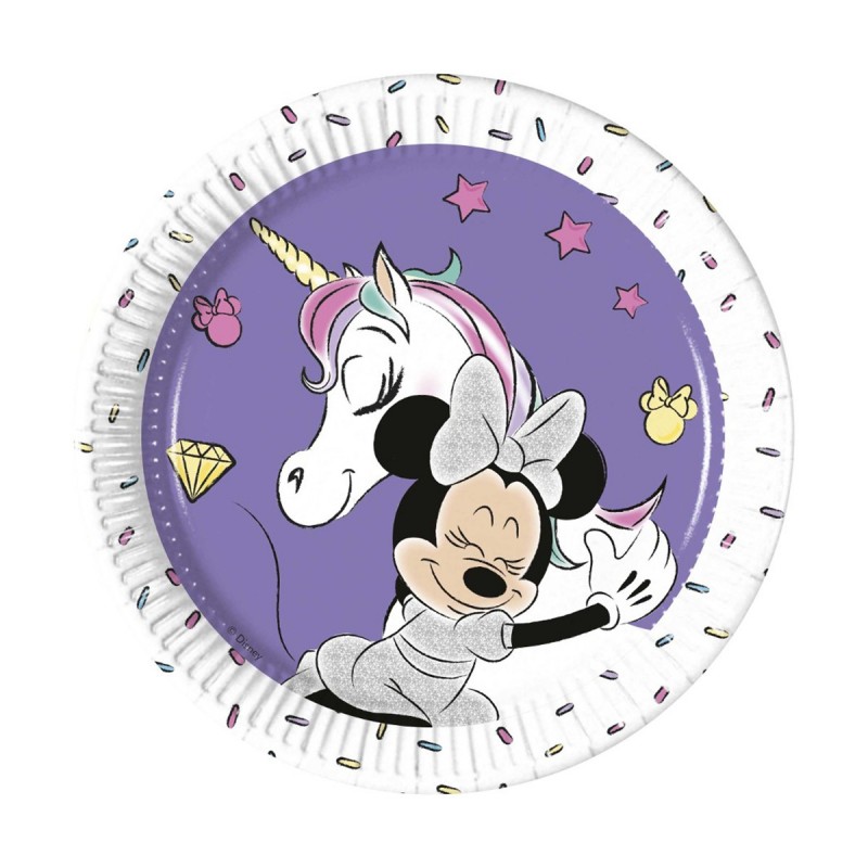 Set 8 farfurii Minnie Mouse Unicorn 20 cm