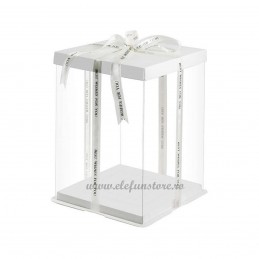 Cutie acetofan 30 cm, capac alb