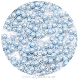 Set 100 Perle Bleu 10 mm, cu sarma