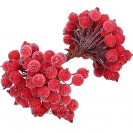 Set 40 Bobite Rosii Inghetate | Frosty Berry 15 cm